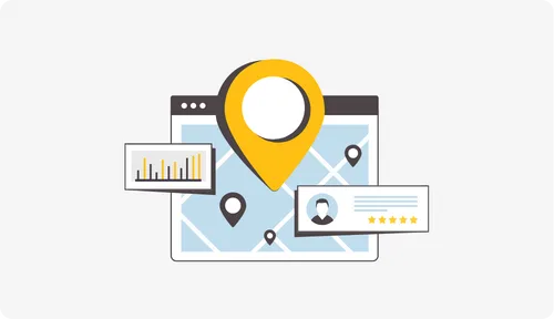 This image illustrates a map with a pin showing that we are Toronto local seo company