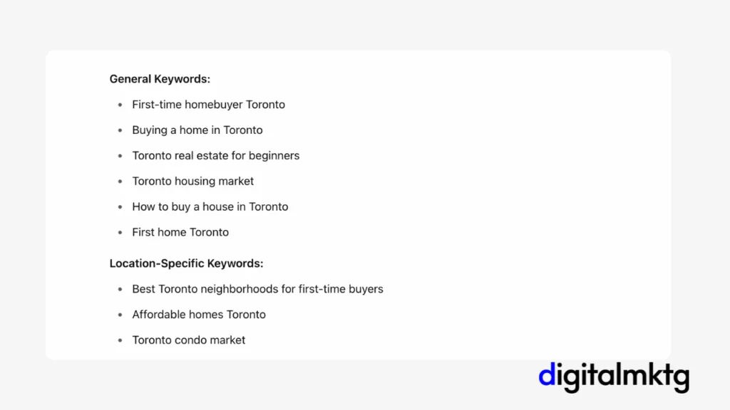 This image highlights a screenshot from ChatGPT that shows the primary keywords